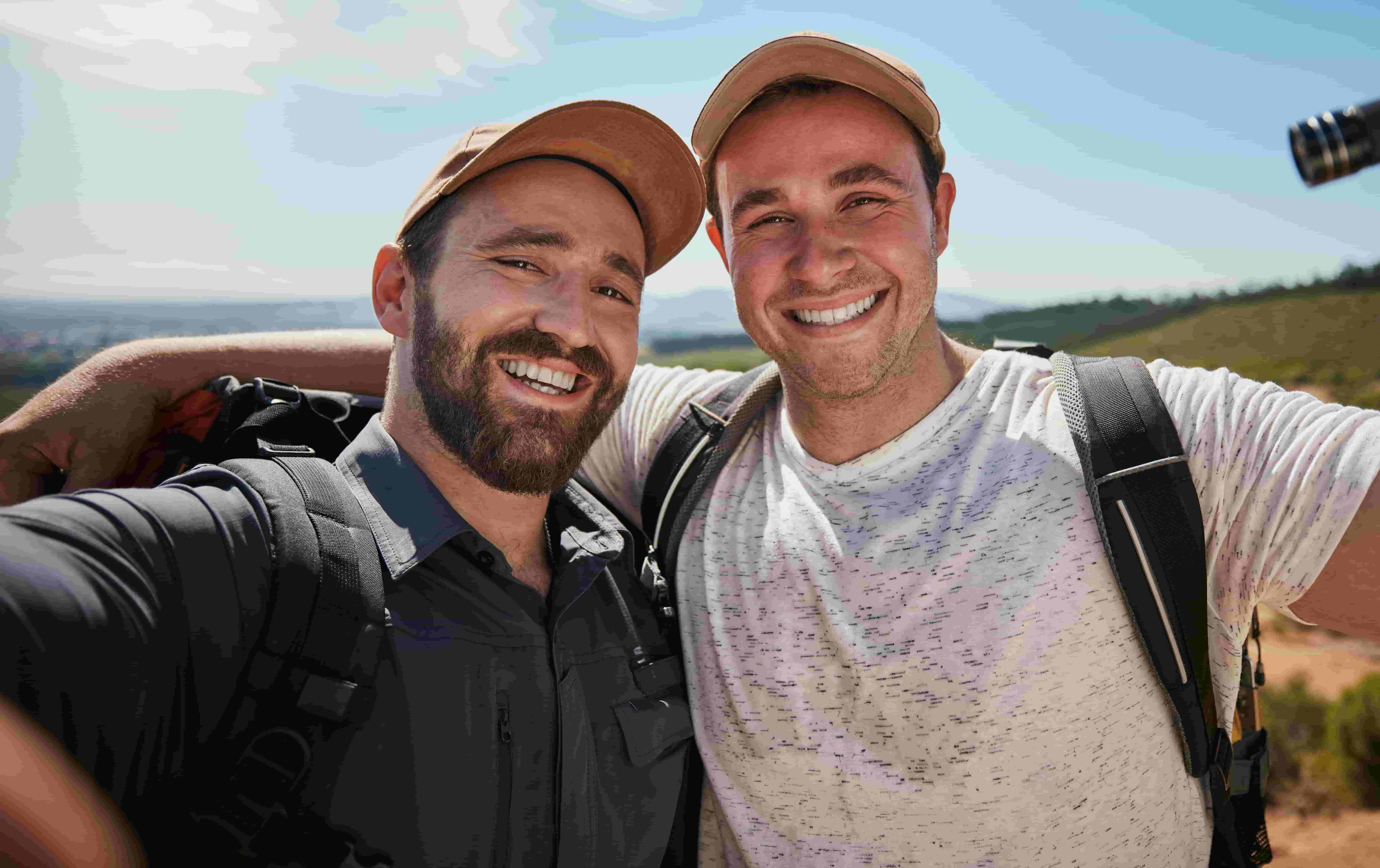 Two brothers taking a selfie